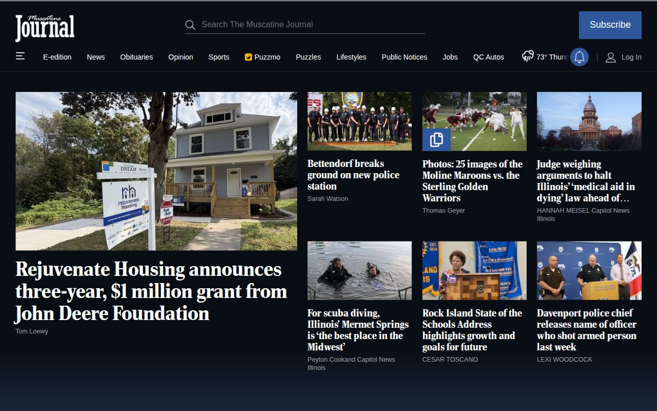 Muscatine Journal landing page for local arrest news research