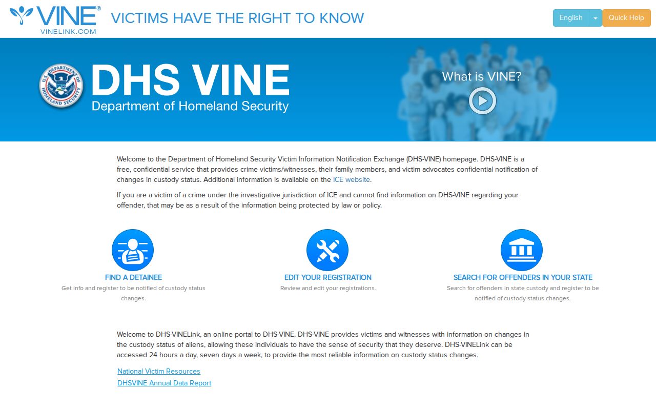 DHS-VINELink portal separate from Muscatine County and IowaVINE custody alerts